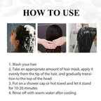 How to use hair mask guide with step-by-step photos and instructions for hair care routine.